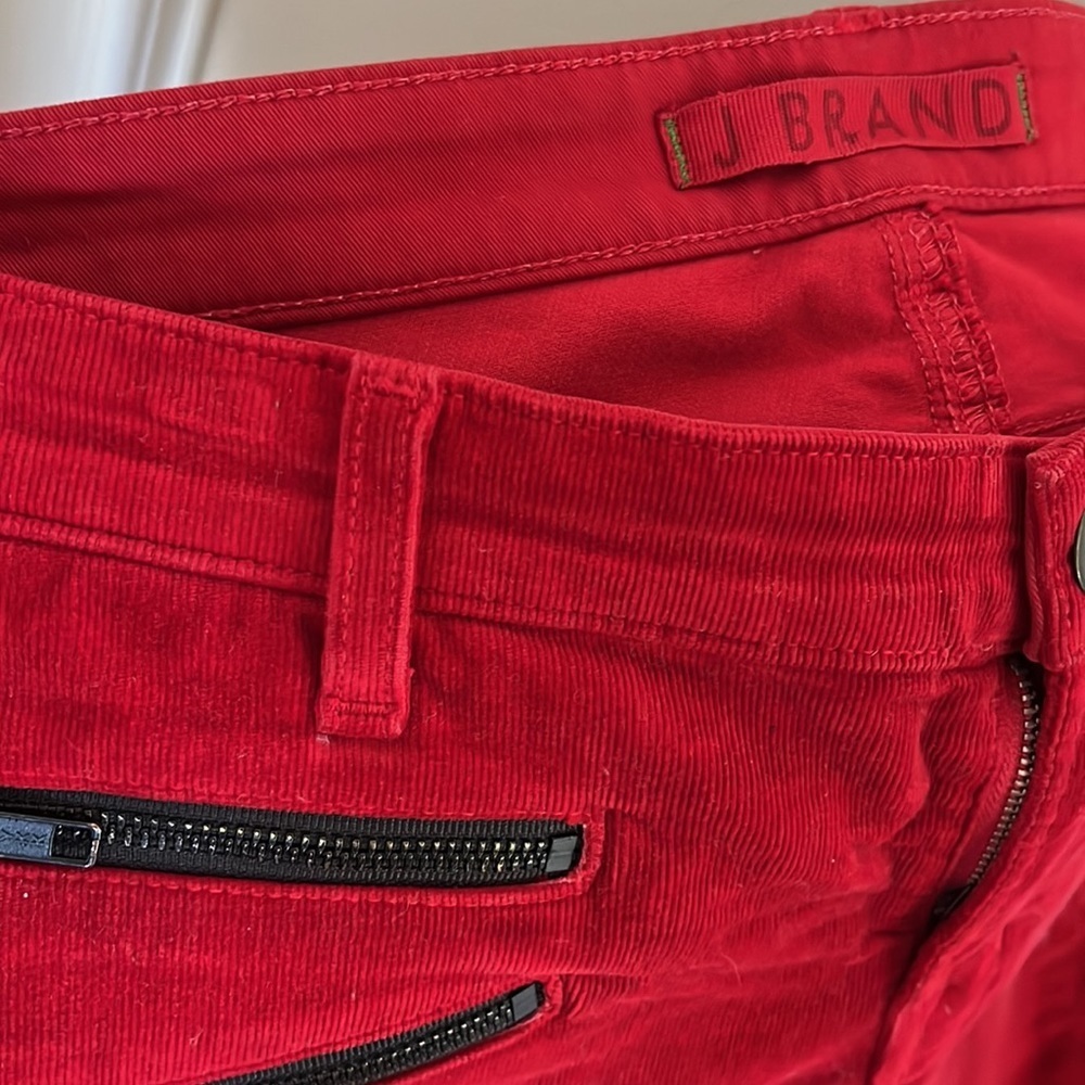 J Brand red corduroy skinny jeans - Picture 3 of 4